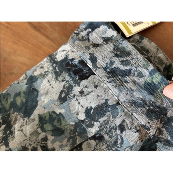 VTG Charter Club 12P 100% Silk Blue Floral Midi Skirt Flutter Hem Fairy Y2K 90s - Picture 6 of 13